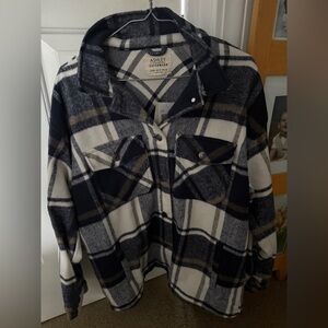 Ashley By 26 International Navy and White Plaid Jacket